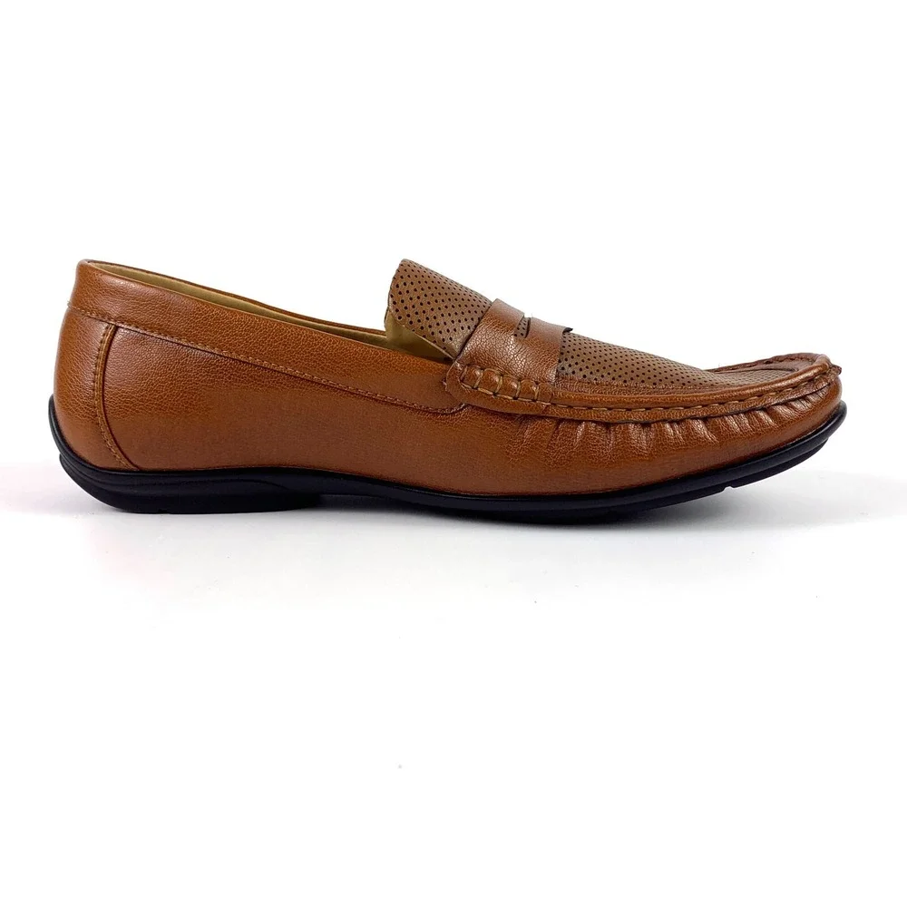 Fortune by Liberty Penny Loafers Mens Sz 11 US 44 Euro Cognac Leather Upper READ